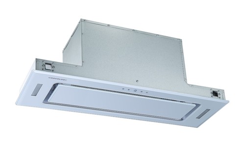 White glass canopy hood 90cm - white,