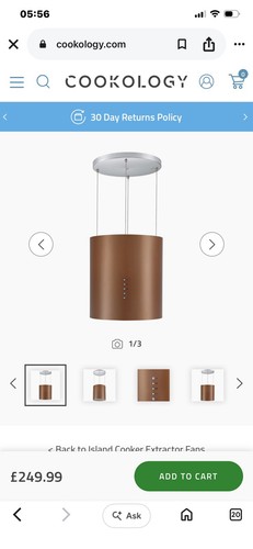 Copper island cooker hood - copper,