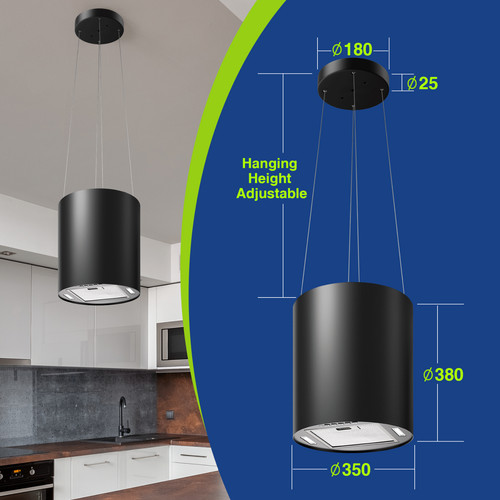 Island cooker hood with - cooker,