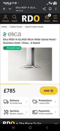 Elica reef island cooker - cooker, hood