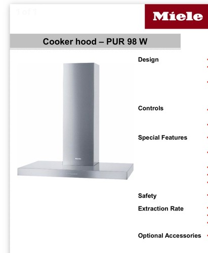 Miele pur 98w 90cm extractor - miele,